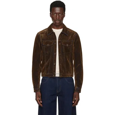 Tonywack Brown Flocked Denim Trucker Jacket
