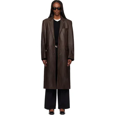 Tonywack Brown Naked Single Lamb Leather Coat
