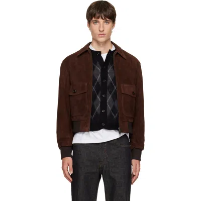 Tonywack Brown Split Patch Pocket Suede Jacket