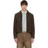 Tonywack Brown Split Zippered Suede Jacket In Brown