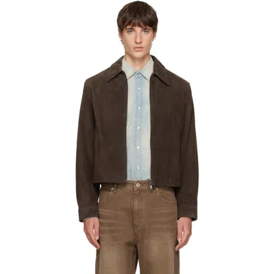 Tonywack Brown Split Zippered Suede Jacket