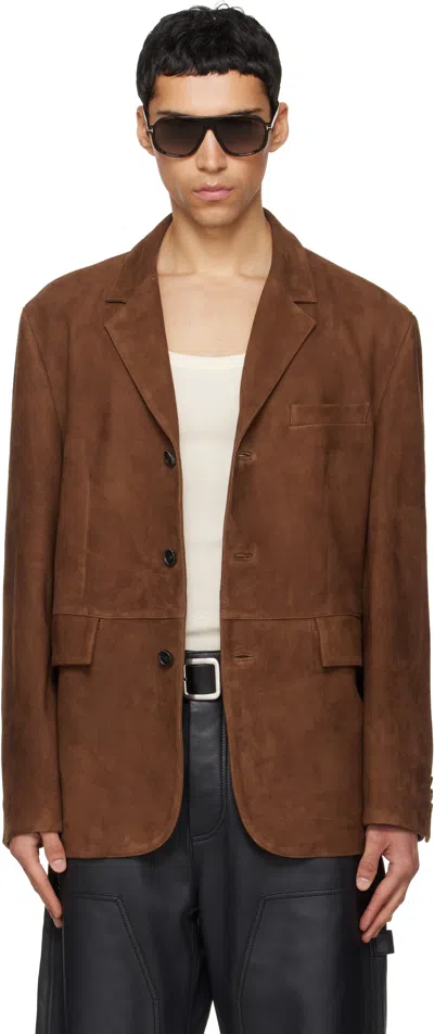 Tonywack Brown Tailored Suede Blazer