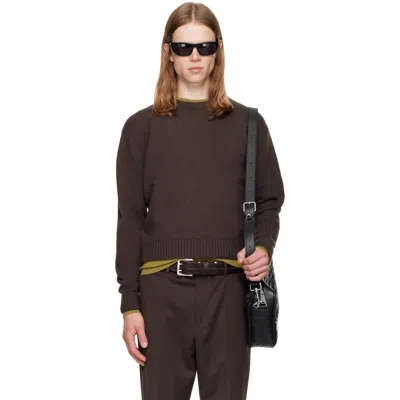 Tonywack Brown Wool & Silk Layered Sweater In Multi