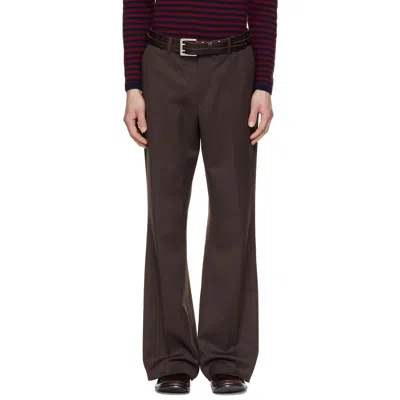 Tonywack Brown Wool Blend Flared Trousers