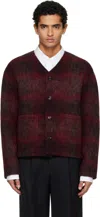 Tonywack Burgundy V-neck Cardigan In Red