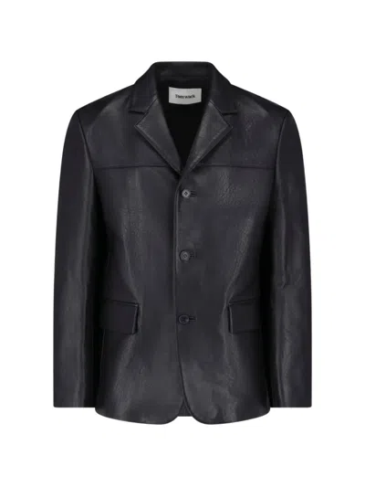 TONYWACK BUTTON-UP LEATHER JACKET