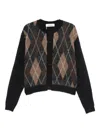 Tonywack Diamond Pattern Alpaca Blend Cardigan In Black