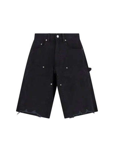 Tonywack Straight-leg Cargo Shorts With Tailored Waistband In Blue