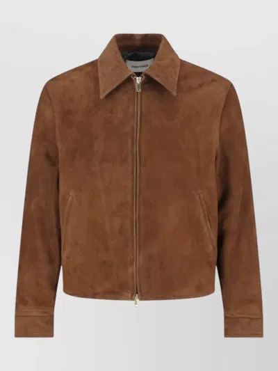 Tonywack Casual Jacket Adjustable Straps Button Cuffs In Brown