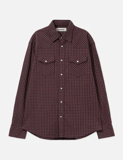 Tonywack Check Western Shirt In Red/红色/紅色/레드/レッド