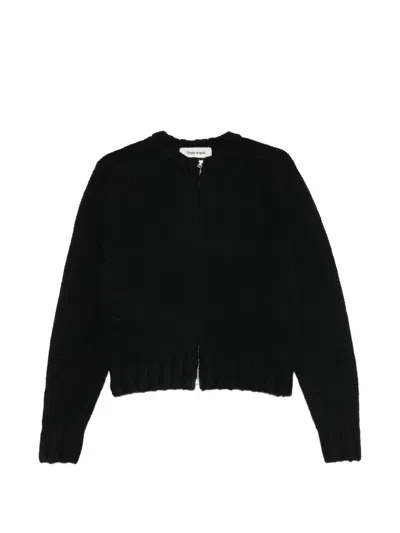 Tonywack Chunky-knit Raglan-sleeve Cardigan In Black