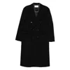 Tonywack Double-breasted Long Coat With Notch Lapel In Black