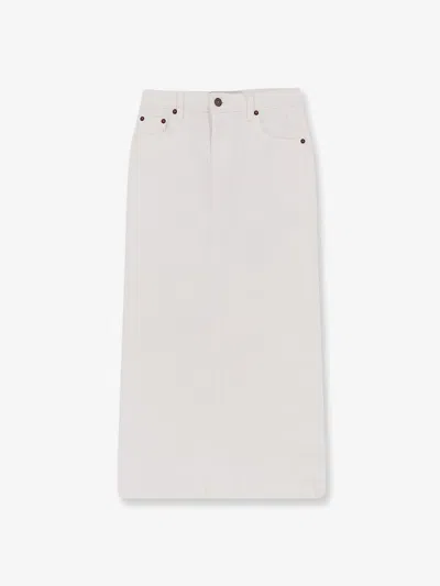 Tonywack Cotton Skirt With Rippings Detail In White