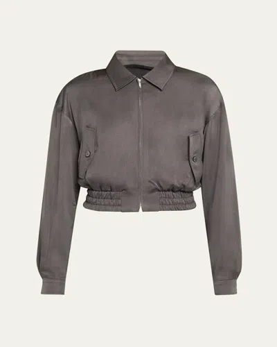 Tonywack Cropped Satin Blouson Jacket
