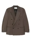 Tonywack Double-breasted Blazer In Brown