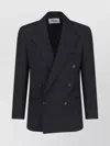 Tonywack Double-breasted Blazer Featuring Notched Lapels In Black
