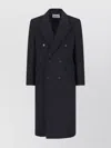 Tonywack Double-breasted Long Coat With Notch Lapel In Blue