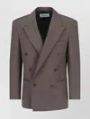 Tonywack Double-breasted Notch Lapel Blazer And Pockets In Brown