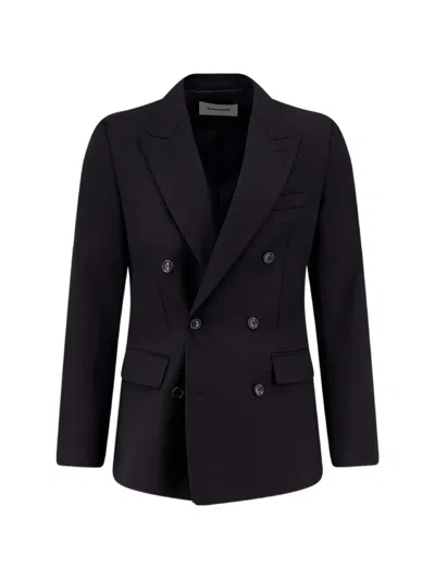 Tonywack Double-breasted Buttoned Blazer In Black