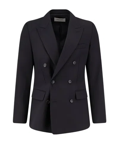 Tonywack Double-breasted Peak-lapel Blazer In Brown
