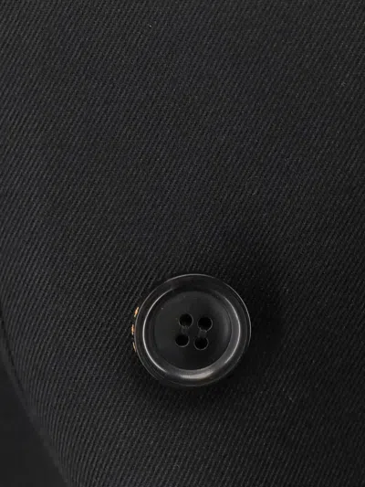 Tonywack Double-breasted Peak-lapel Wool Blend Blazer In Black