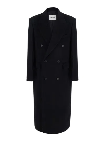 Tonywack Double-breasted Wool And Cashmere Coat In Black