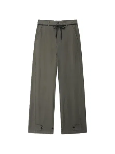 Tonywack Drawstring Button-tab Trousers In Green