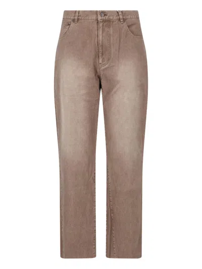 Tonywack Faded Straight-leg Jeans In Brown
