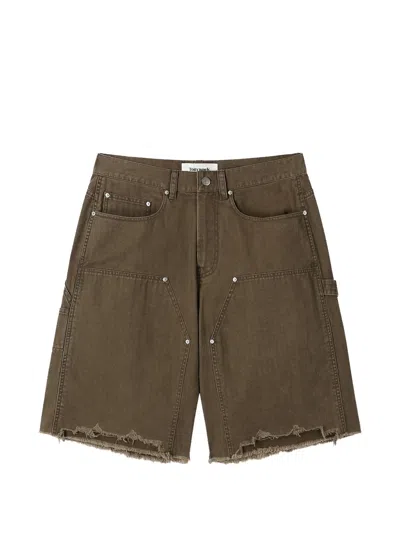 Tonywack Frayed Carpenter Shorts In Brown