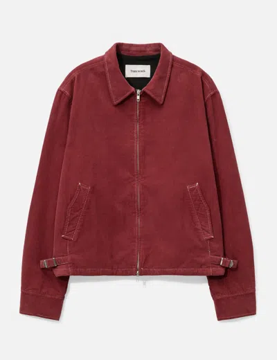 Tonywack Garment Dyed Corduroy Zip Jacket In Red
