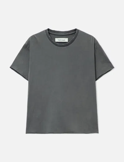 Tonywack Garment Dyed Raw Edge T-shirt In Gray