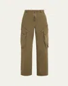 Tonywack Garment-dyed Zip-front Cargo Pants In Olive