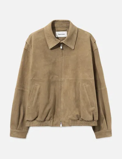 Tonywack Goat Leather Relaxed Bomber In Beige/米色/베이지/ベージュ