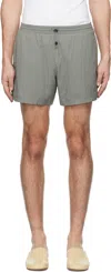 Tonywack Gray Drawstring Tech Shorts In Olive Grey