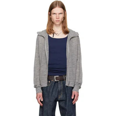 Tonywack Gray Light Wool Zip Hoodie