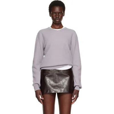 Tonywack Gray Superfine Wool Commando V-neck Sweater
