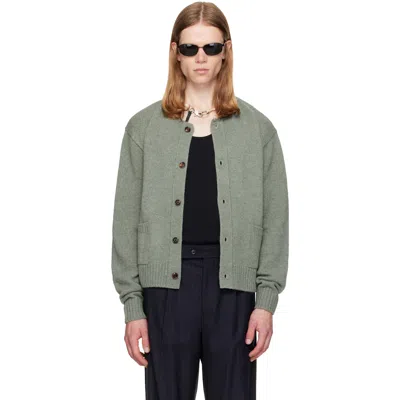 Tonywack Green Shetland Wool Raw Cardigan