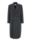 Tonywack Grey Double-breasted Coat With Classic Lapels In Wool Blend Man In Gray