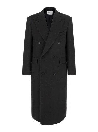 Tonywack Herringbone Wool And Cashmere Coat In Black