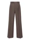 Tonywack Straight Trousers With Pockets And Belt Loops In Brown