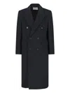 Tonywack Double-breasted Long Coat With Notch Lapel In Black