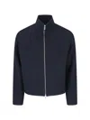 Tonywack Blue Jacket With High Neck And Dropped Shoulders In Wool Man In Blue