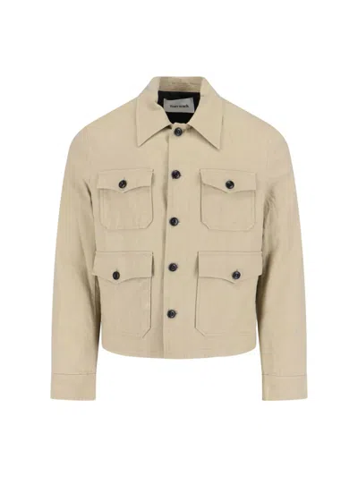 Tonywack Casual Jacket Chest Pockets Buttoned Cuffs In Neutral