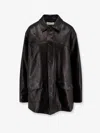 Tonywack Long Padded Leather Jacket In Black