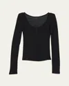 Tonywack Long-sleeve Low Back Tee In Black