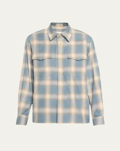 Tonywack Long-sleeve Western Shirt In Sky Blue