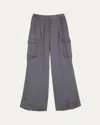 Tonywack Loose-fit Satin Cargo Pants In Carbon Grey