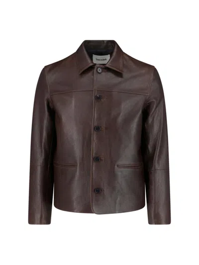 Tonywack Men's Lamb Leather Jacket With Soft Lined Interior In Brown