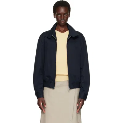 Tonywack Navy High Density Cotton Harrington Jacket In Blue