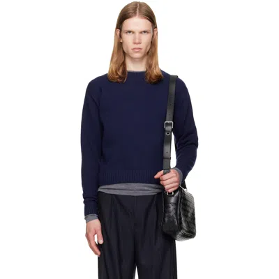 Tonywack Navy Wool & Silk Layered Sweater In Multi
